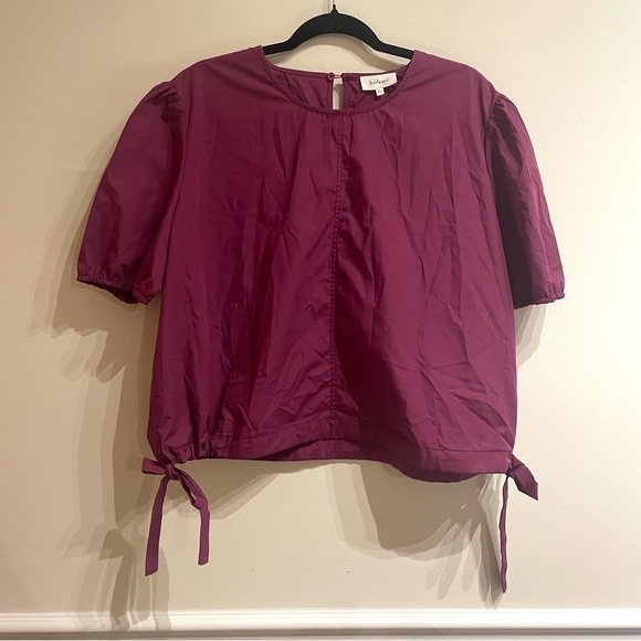BOHME DAHLIA TOP IN MAGENTA SIZE XL Puff Sleeve Tie Waist - Picture 7 of 10